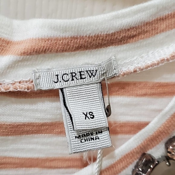 J. Crew jeweled neckline‎ striped shirt NEW!!!! Size XS - Picture 4 of 6